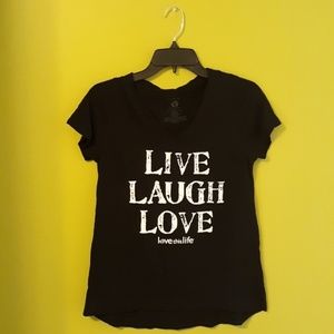 lovethislife Black Tee "LIVE LAUGH LOVE"
